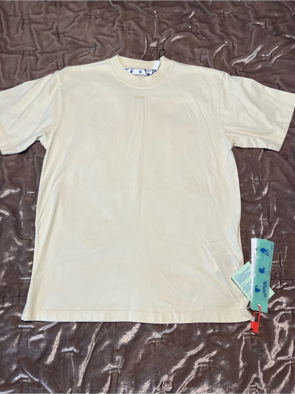 Off-White Women Cream Short-Sleeve Crewneck T-Shirt